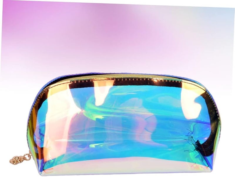 Large Capacity Iridescent Travel Toiletry Pouch Cosmetic Kit Coin Purse Portable Storage Bag - Image 3